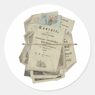 Papers Floral Prints Scrapbooking Art Classic Round Sticker