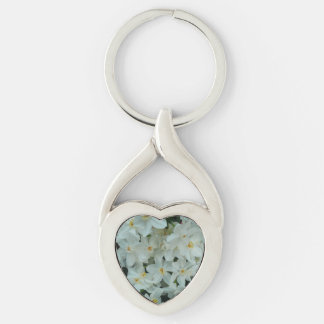 Paperwhite Narcissus Delicate White Flowers Key Ring
