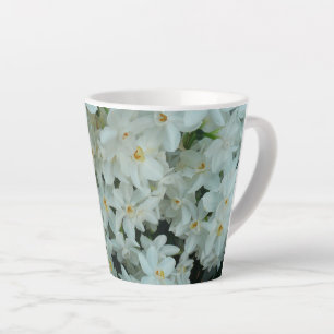 Paperwhite Narcissus Delicate White Flowers Latte Mug