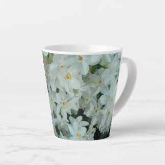 Paperwhite Narcissus Delicate White Flowers Latte Mug