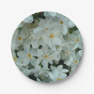Paperwhite Narcissus Delicate White Flowers Paper Plate
