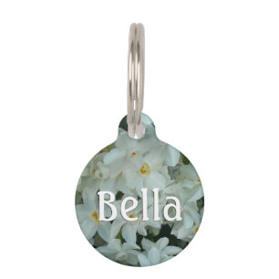 Paperwhite Narcissus Delicate White Flowers Pet Tag