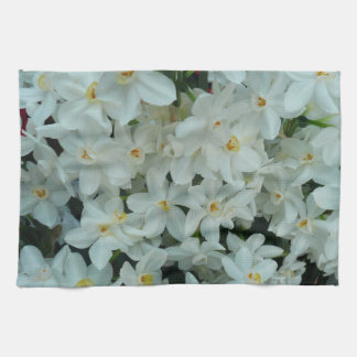 Paperwhite Narcissus Delicate White Flowers Tea Towel