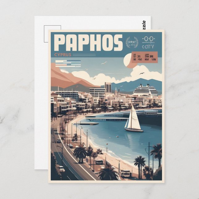 Paphos City, Cyprus holiday gift souvenir Postcard (Front/Back)