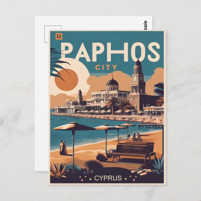 Paphos City, Cyprus holiday gift souvenir Postcard (Front/Back)