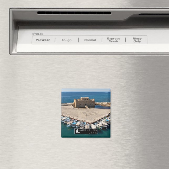 Paphos Life Logo on Castle Magnet (In Situ (Dishwasher))