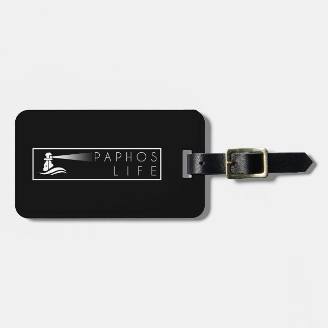 Paphos Life Logo & Rainbow Luggage Tag (Front Horizontal)