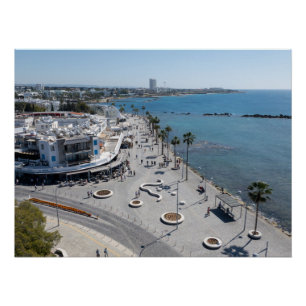 Paphos Sea Front Walk by drone Poster