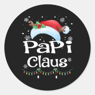 Papi Claus Santa Christmas Matching Family Pajama Classic Round Sticker