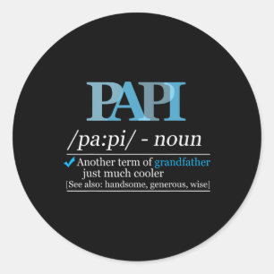 Papi Funny Grandpa Dad Fathers Day Christmas Classic Round Sticker