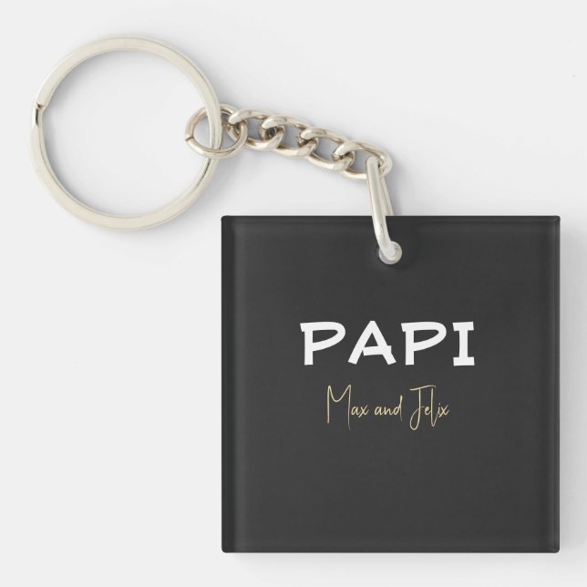 PAPI, kids names Key Ring (Front)