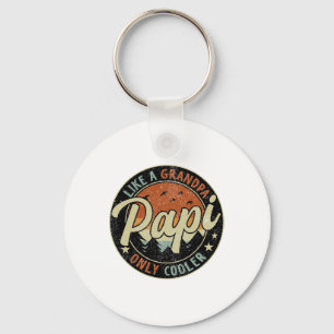 Papi Like A Grandpa Only Cooler Vintage Retro Fath Key Ring