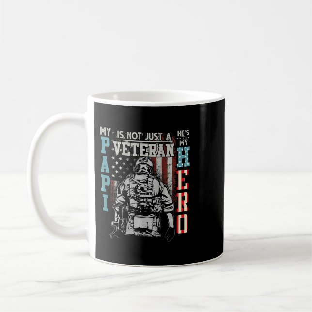 Papi Veteran Hero Gift For Veterans Day Coffee Mug (Left)