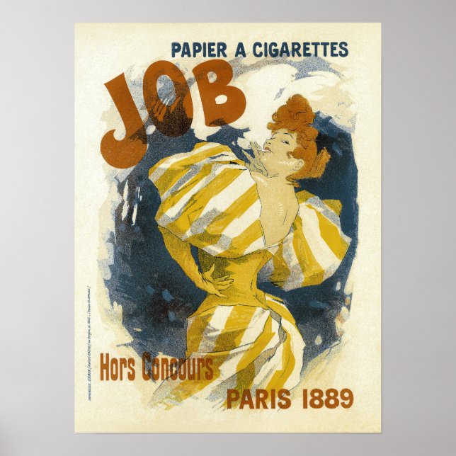 Papier A Cigarettes Vintage French Advertising Poster (Front)
