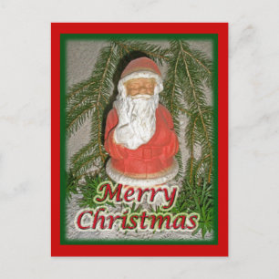 Papier Mache Christmas Santa Matching Items Holiday Postcard