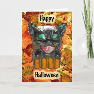 Papier Mache Halloween Cat Card