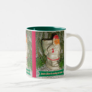 Papier Mache White Coated Santa Christmas Mug