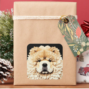 PAPIER MIRAGE Cream Chow Square Sticker