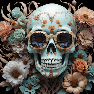 Papier Mousseline Flower skull Tissue Paper