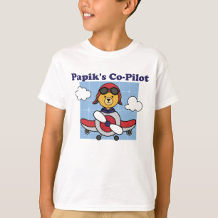 Papik's Little Co-Pilot - Cute Aeroplane T-Shirt