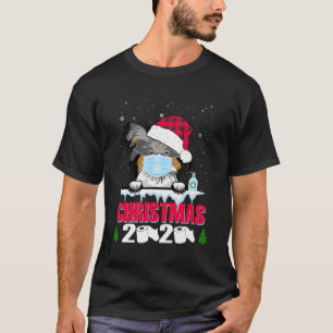 Papillion Face Mask Dog Merry Christmas 2020 Funny T-Shirt