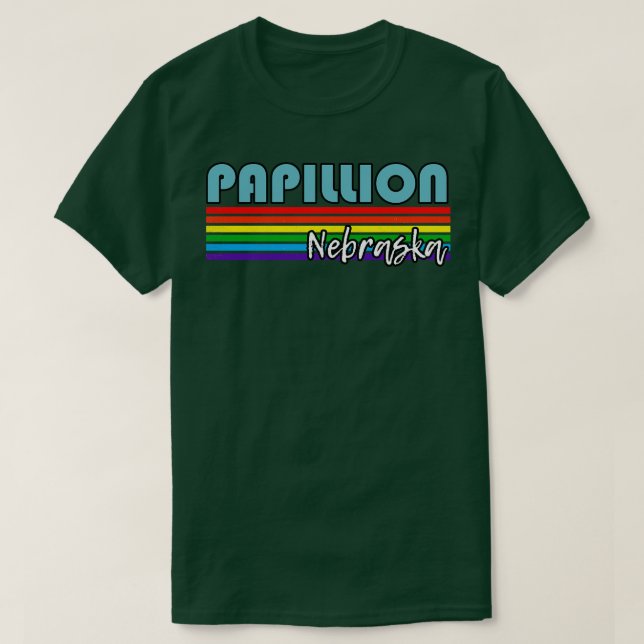 Papillion Nebraska Pride  Papillion LGBT Gift LGBT T-Shirt (Design Front)