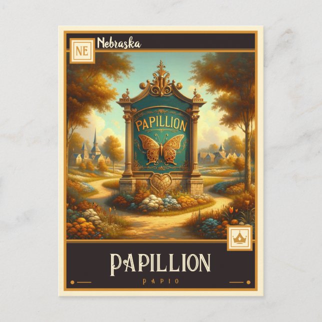 Papillion, Nebraska | Vintage Postcard (Front)