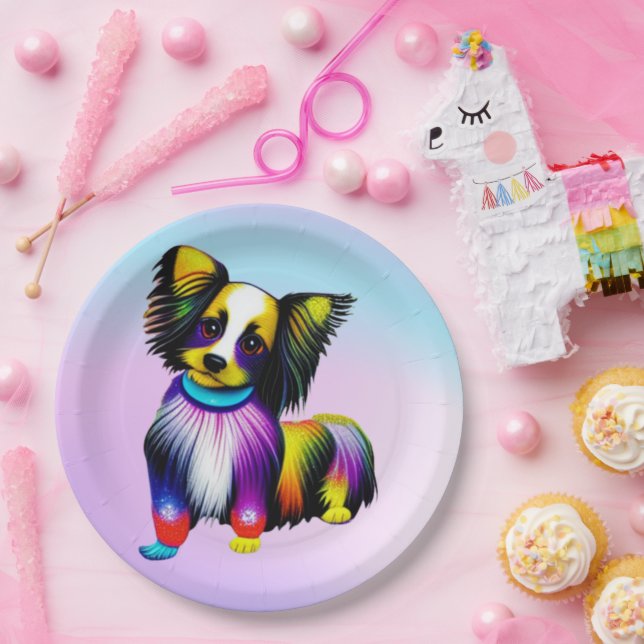 Papillion Pop Art Pastel   Paper Plate (Party)