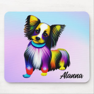Papillion Pop Art Pastel Personalised     Mouse Pad