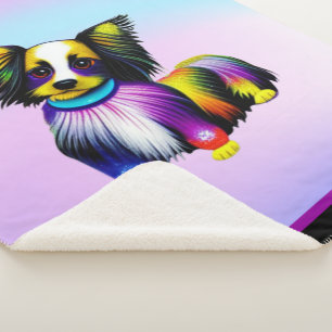 Papillion Pop Art Pastel   Sherpa Blanket