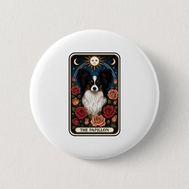 Papillon 6 Cm Round Badge (Front)