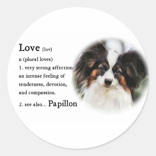 Papillon Art Gifts Classic Round Sticker (Front)
