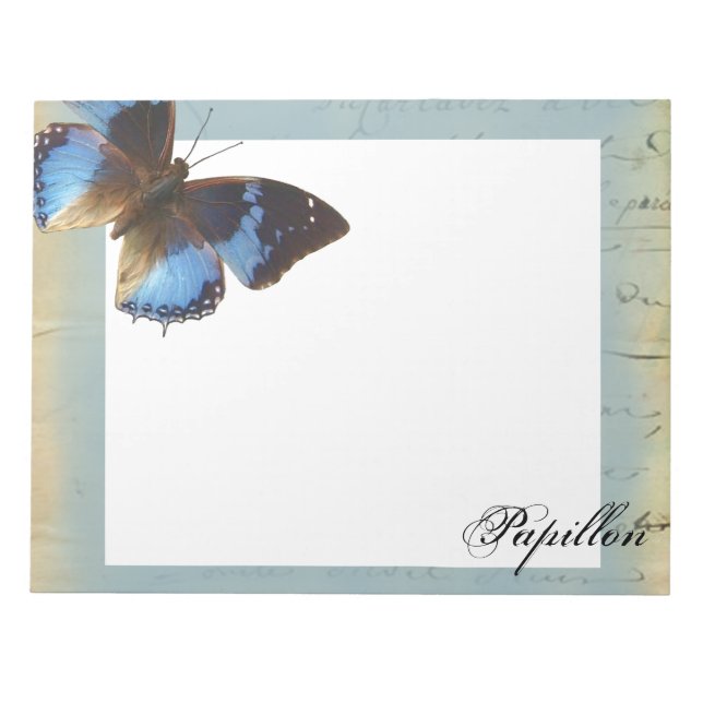 Papillon bleu notepad (Front)