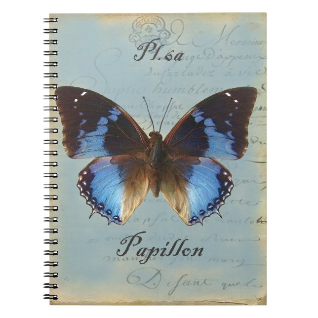 Papillon bleu spiral notebook (Front)