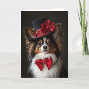 Papillon Christmas Card Elegant Victorian Dog