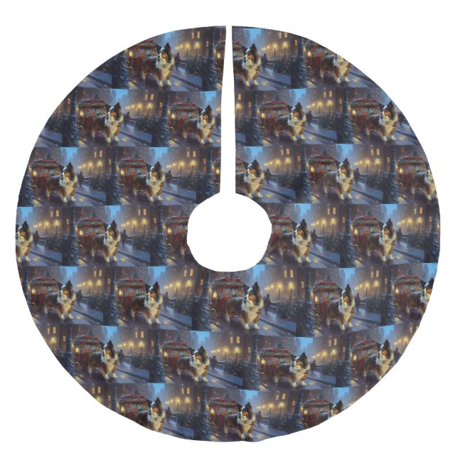 Papillon Christmas Festive Season Brushed Polyester Tree Skirt (Front)