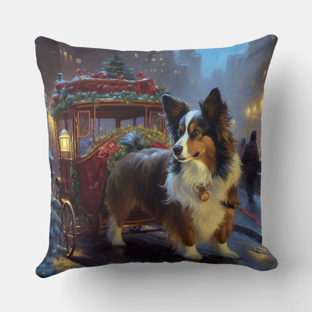 Papillon Christmas Festive Season Cushion (Back)