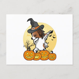 Papillon Dabbing Halloween Postcard