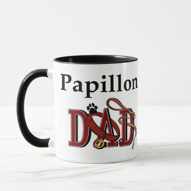 Papillon Dad Gifts Mug (Left)