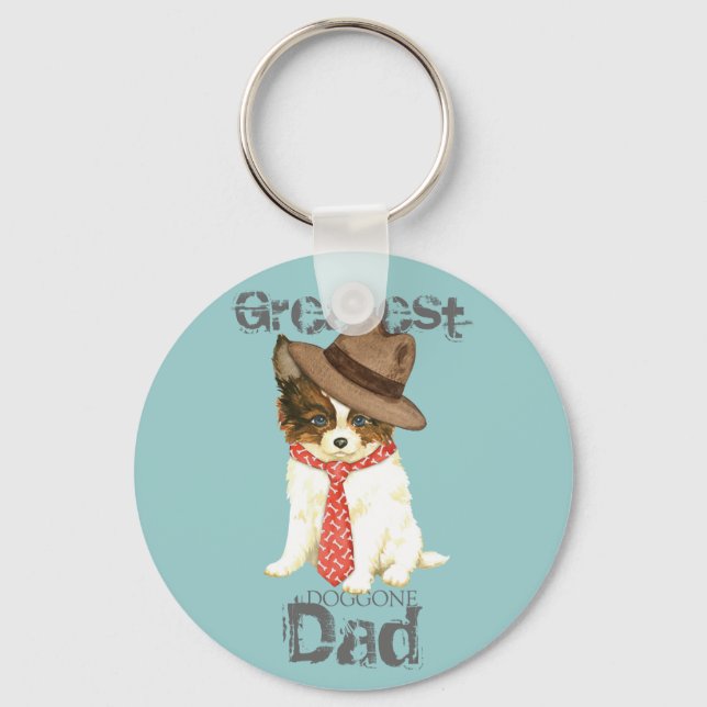 Papillon Dad Key Ring (Front)