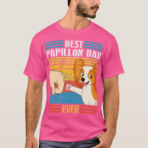 Papillon Dog And Daddy Hand To Hand Best Papillon  T-Shirt