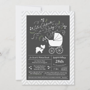 Papillon Dog Baby Shower Gender Neutral Invitation