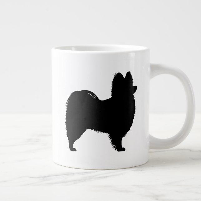 Papillon Dog Breed Silhouettes Large Coffee Mug (Right)