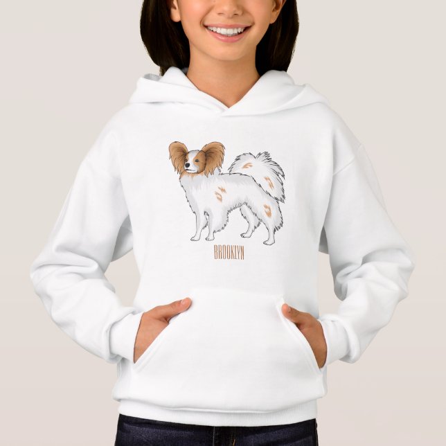 Papillon dog cartoon illustration (Front)