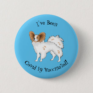 Papillon dog cartoon illustration 6 cm round badge