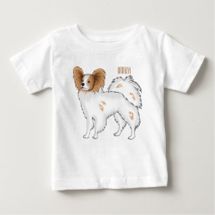 Papillon dog cartoon illustration baby T-Shirt