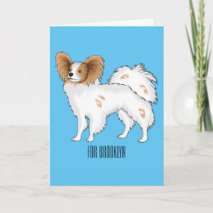 Papillon dog cartoon illustration card