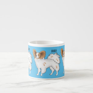 Papillon dog cartoon illustration espresso cup