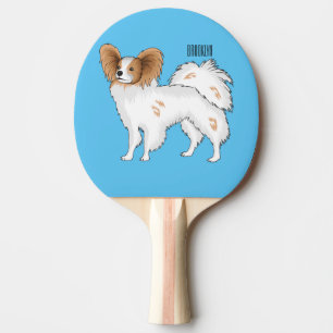 Papillon dog cartoon illustration ping pong paddle