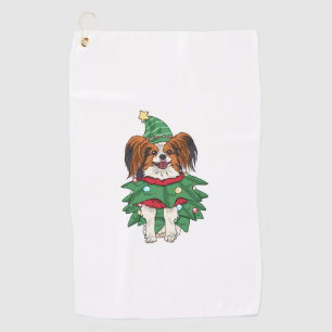Papillon Dog Christmas Shirt Xmas Puppy Pet Papill Golf Towel